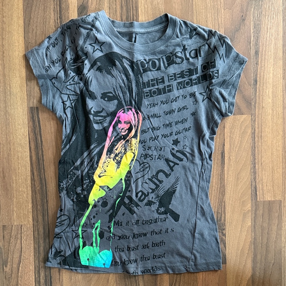 Gray Graphic T-Shirt with Colorful Design
